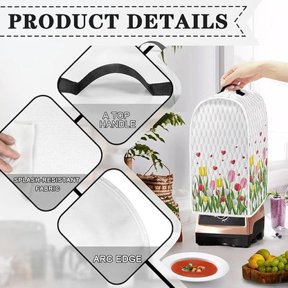 Tulip Flower Blender Cover Kitchen Home Decor Appliance Cover Dust Protection Kitchen Blender Protective Cover Anti-Stain and Anti-Static