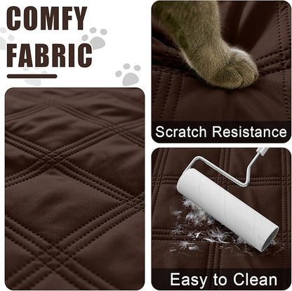 Smiry Waterproof Dog Bed Cover Blanket 40x70, Soft Reversible Pet Blanket, Washable Leakproof Cats Dogs Couch Cover for Sofa, Couch, Furniture, Lattice, Chocolate/Chocolate