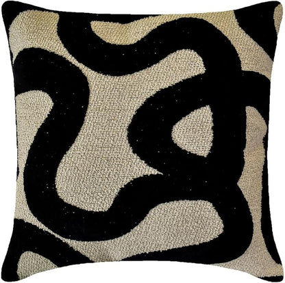 The HomeCentric Black Bed Runner for King/Queen/Twin Cut Velvet Decorative Bed Scarf 53"x18" Bed Runner Without Pillow Cover, Abstract Bed Scarf Bedroom Décor Accent - Noir Scroll