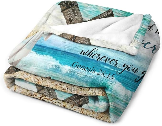 Christian Jesus Blanket Christian Gifts for Women & Men Religious Cross Throw Blanket Jesus Blanket for Kids Adults Soft Warm Cozy Fleece Blanket for Couch Sofa Bed 40"x50"