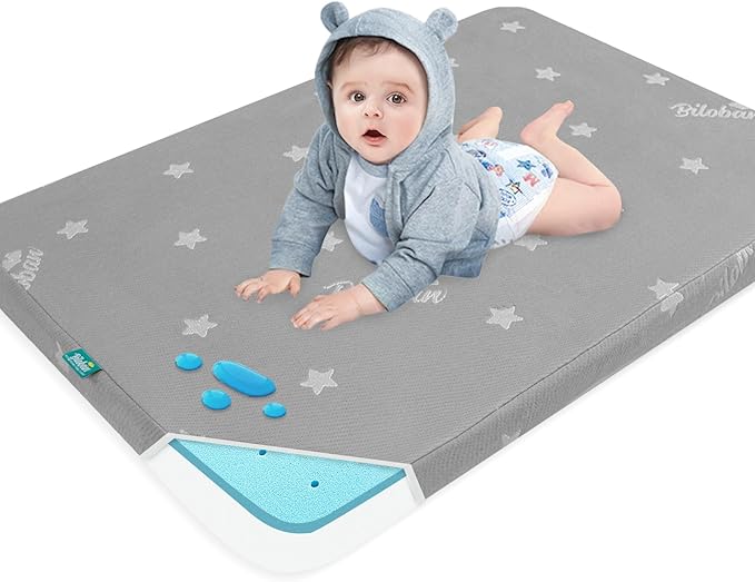 Bassinet Mattress Pad 25 x 36 Compatible with Dream On Me Nest/Zoom Portable/Zodiak, Pamo Babe Portable, Cosco Portable and Baby Trend, Waterproof Baby Foam with Removable Zippered Cover, Grey