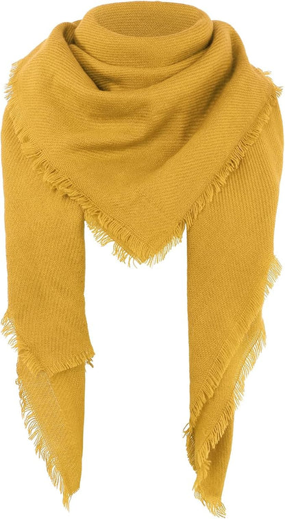 American Trends Women's Cozy Warm Winter Fall Blanket Scarf Stylish Soft Chunky Checked Giant Scarves Shawls