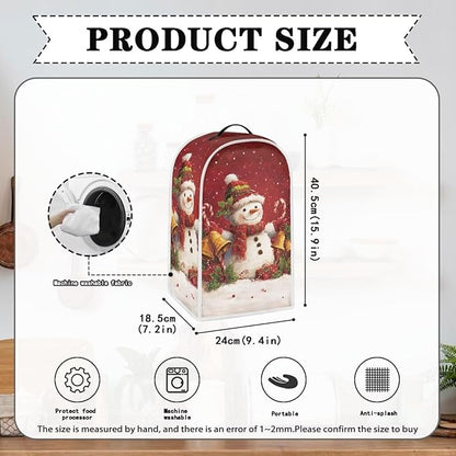 Snowman Blender Cover Dust Cover for Kitchen Cute Food Processor Dust Covers with Handle Easy to Install Protection Covers for Stand Mixer Juice Machine Christmas Decoration