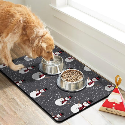 Dog Food Mats for Floors, Absorbent Dog Bowl Mat for Food and Water Dispenser Mat, Quick Dry Cat Food Mat Pet Supplies