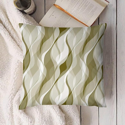 Light Green Throw Pillow Covers Abstract Ombre Light Green and Grey Striped Decorations for Bedroom Living Room Farmhouse Sofa Pillows Bed Couch 16x16 Inch