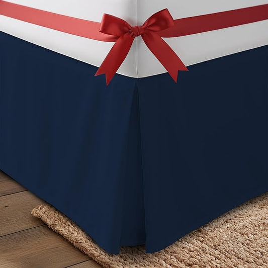 Utopia Bedding Queen Bed Skirt - Soft Quadruple Pleated Ruffle - Easy Fit with 16 Inch Tailored Drop - Hotel Quality, Shrinkage and Fade Resistant (Queen, Navy)