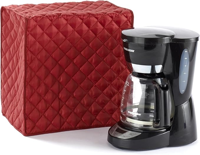 Covermates Keepsakes - Coffee Maker Cover - Dust Protection - Stain Resistant - Washable - Appliance Cover, Red