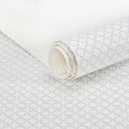 RAY STAR 12X120 Inch Shelf Liner for Kitchen Cabinets, Non-Adhesive Cabinet Liner Washable, PVC Drawer Liner for Dresser Non-Slip Bathroom (White Circle)(5 Roll)