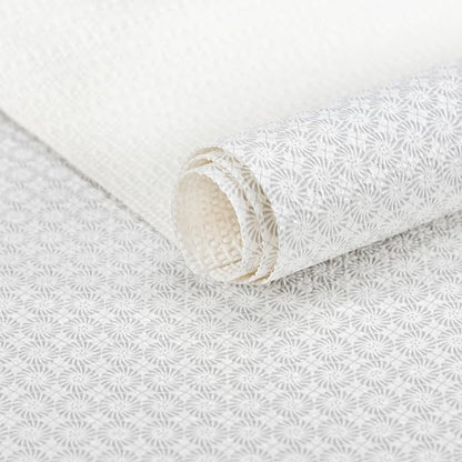 RAY STAR 12X120 Inch Shelf Liner for Kitchen Cabinets, Non-Adhesive Cabinet Liner Washable, PVC Drawer Liner for Dresser Non-Slip Bathroom (White Circle)(2 Roll)