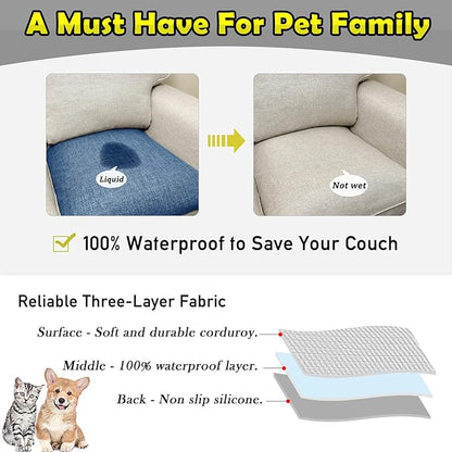 Couch Arm Covers, Waterproof Armrest Cover for Sofa, Armchair, Loveseat, Non-Slip Recliner Arm Cover, Sofa Arm Covers, Headrest Covers, Arm Chair Covers Set of 2 (Navy Blue, 28"×24")