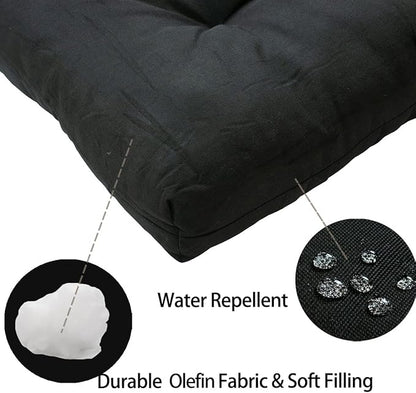 FUNHOME Outdoor Bench Cushion 48 x18 inch with Non-Slip Grips,Water Resistant Porch Swing Cushion,Bench Pillow Pads,Tufted Cushions for Patio Garden Furniture,48" Seat Cushions(Black)