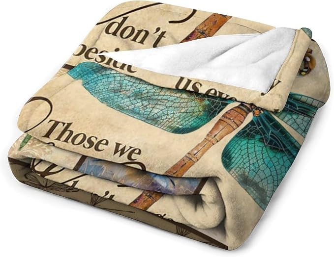 Dragonfly Print Blanket Dragonflies Memorial Throw Blankets Gifts for Couch Sofa Bed Stuff Decor Lightweight Soft Cozy Plush Warm Flannel for Lover Men Women Adults 60"x80"