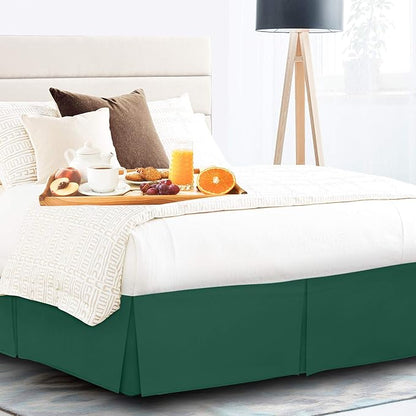 Nestl Hunter Green Full Bed Skirt - Full Size Bed Skirt 14 Inch Drop - Brushed Microfiber Bed Skirts - Hotel Quality Pleated Bed Skirt - Shrinkage & Fade Resistant
