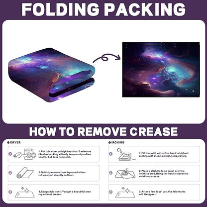 6' x 9' Galaxy Area Rug Bedroom Living Room for Girls Kids Boys Large Carpet Nebula Vortex Throw Rugs Purple Blue Cloud Floor Mat,180 X 275cm,Purple