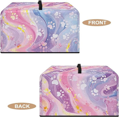 Microwave Oven Dust Cover, Dog Paw Heat-Resistant Waterproof Microwave Oven Grill Cover Protector Polyester Washable Dust Covers Case Protections for Microwaves Ovens