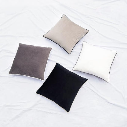MONDAY MOOSE Decorative Throw Pillow Covers Cushion Cases, Set of 4 Soft Velvet Modern Double-Sided Designs, Mix and Match for Home Decor, Pillow Inserts Not Included (20x20 inch, Black/White)