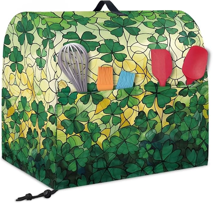 St. Patrick's Day Mixer Covers Shamrock Kitchen Aid Stand Mixer Dust Covers Protector for 4.5-8 Quart Fit Tilt Head & Bowl Lift Models Butterfly Dreamcatcher Mixer Cover