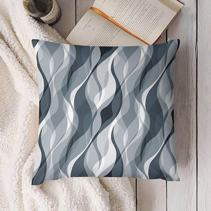 Blue Throw Pillow Covers Modern Abstract Blue and Grey Striped Decorations for Bedroom Living Room Farmhouse Sofa Pillows Bed Couch 16x16 Inch