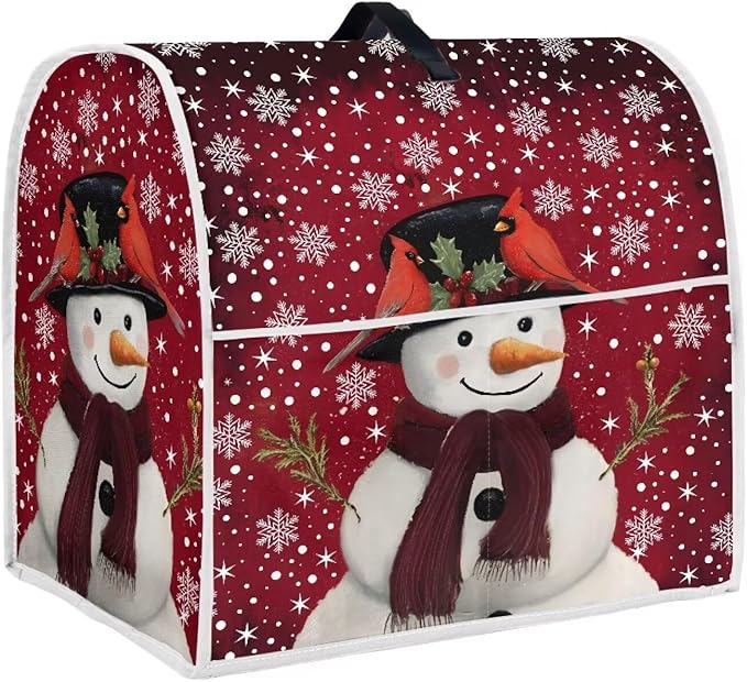 Christmas Mixer Cover for Kitchen Aid 4.5-5 Qt Mixer, Snowman Small Appliance Dust Covers Universal for Air Fryers, Coffee Makers, Kitchen Decor Gift for Christmas