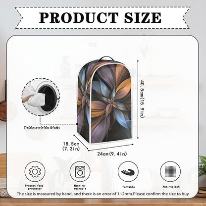 Brown Flower Blender Cover Dust Proof Washable Small Appliance Cover, Durable Foldable Dust Cover Kitchen Decorations for Blender Food Processor juicer