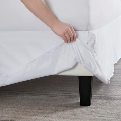 Nestl White Full Bed Skirt - Full Size Bed Skirt 14 Inch Drop - Brushed Microfiber Bed Skirts - Hotel Quality Pleated Bed Skirt - Shrinkage & Fade Resistant