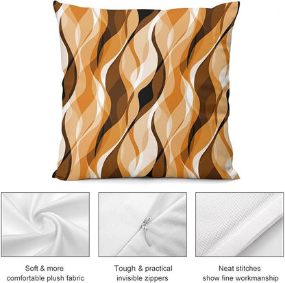 Orange Throw Pillow Covers Modern Abstract Burnt Orange Striped Decorations for Bedroom Living Room Farmhouse Sofa Pillows Bed Couch 12x12 Inch