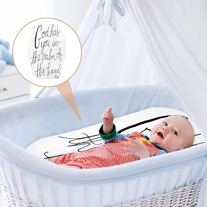 Breathable Elastic Bassinet Mattress Sheet Fitted Knitted Cradle Sheet for Boys Soft Comfortable Newborn Nursery Bedding