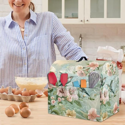 Generic Stand Mixer Cover Dust Covers for 4.5qt-5qt Kitchen Aid Mixer Hummingbird Print Polyester Waterproof with Drawstring Closure