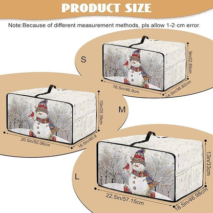 Christmas Air Fryer Toaster Oven Dust Cover Dustproof Convection Oven Cover with Pockets for Small Kitchen Appliances, M, 16.5 x 20.5 x 10 Inches, Snowman Cardinal Bird Tree Star White