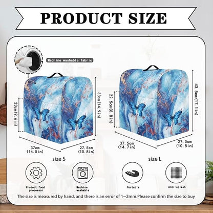 Blue Marble and Butterfly Mixer Covers Stand Mixer Dustproof Cover Compatible with Kitchen Aid Mixer Washable Stand Mixer Covers for 4.5-5 Qt Mixer