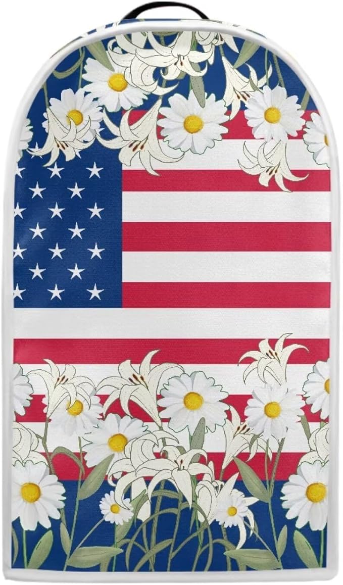 Blender Dust Cover Stand Mixer or Coffee Maker Appliance Cover 4th of July Anti Fingerprint Polyester Dust Proof Stain Resistant Blender Cover for Home Kitchen, American Flag Daisy