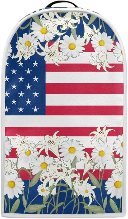 Blender Dust Cover Stand Mixer or Coffee Maker Appliance Cover 4th of July Anti Fingerprint Polyester Dust Proof Stain Resistant Blender Cover for Home Kitchen, American Flag Daisy