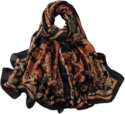 Fashion Scarves Scarf 100% Silk Feeling Scarf Silk Like Scarves Long Lightweight Sunscreen Shawls for Women