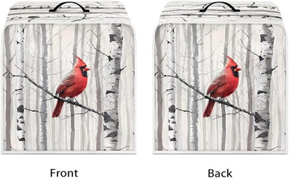Christmas Cardinal Coffee Maker Cover for Kitchen Counter, Washable Small Appliance Covers with Handle