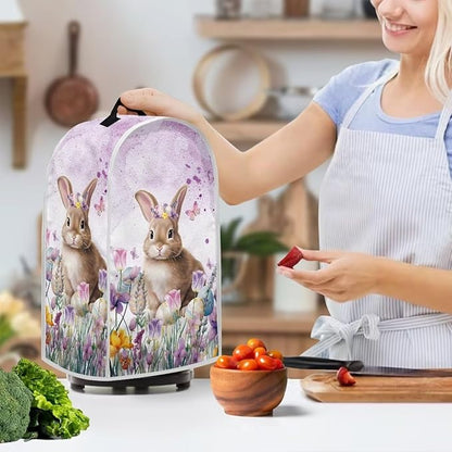 Easter Bunny Blender Covers for Kicthen, Tulip Coffee Machine Dust Cover Washable Dustproof Cover Compatible with Blender Juicer Food Processor Protection