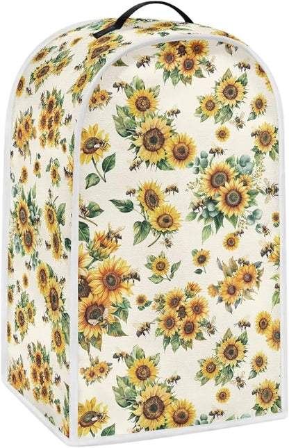 Talayituse Sunflower Bee Print Blender Dust Cover, Fingerprint Protection Cover for Stand Mixer or Coffee Machine, Home Kitchen Appliance Covers for Stain Dust Resistant Supplies