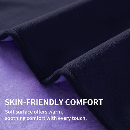 QiyI Waterproof Blanket for Bed Couch Sofa, Small Washable Reversible & Reusable Pet Dog Cat Throw Blanket, Leakproof Stain Resistant Sofa Cover, 40"x60", Dk Purple/Lt Purple