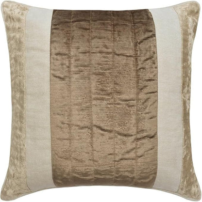 The HomeCentric King/Queen/Twin Beige Designer King 90"x18" Bed Runner Without Pillow Cover, Velvet & Patchwork Bed Scarf on Velvet Fabric - Luxe Velvet Lines