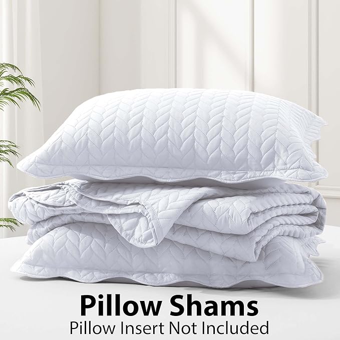 IR Imperial Rooms 8 Pack California King Quilt Bedding Set (118"x106") - Bulk Wholesale for Hotels, Guest Bedroom & Airbnbs - Lightweight Microfiber Reversible Embossed Quilts Bedspread (White)