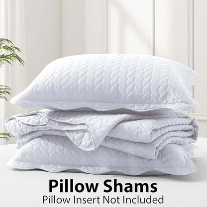IR Imperial Rooms 8 Pack California King Quilt Bedding Set (118"x106") - Bulk Wholesale for Hotels, Guest Bedroom & Airbnbs - Lightweight Microfiber Reversible Embossed Quilts Bedspread (White)