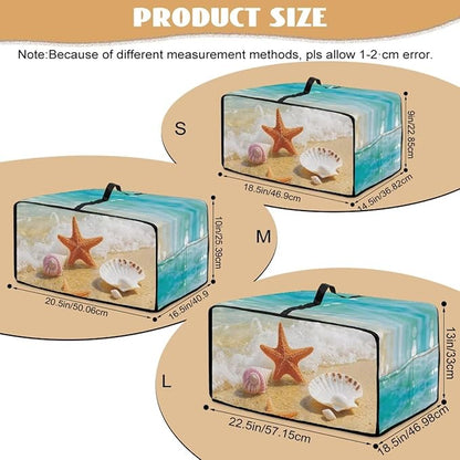 Air Fryer Toaster Oven Dust Cover Countertop Microwave Dust Cover Protector, Compatible with Convection Oven, M, 16.5 x 20.5 x 10 Inches, Beach Starfish Sea Shell