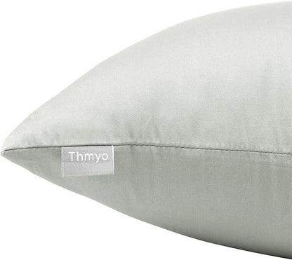 Thmyo 4-Pack 100% Cotton Comfortable Solid Decorative Throw Pillow Case Square Cushion Cover Pillowcases Sublimation Blank Pillow Covers DIY Throw Pillowcases for Sofa Bedroom(18x18inch/45x45cm,Grey)