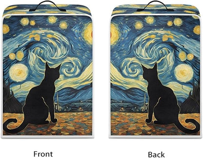 Starry Night Cat Print Coffee Machines Covers - Dust Resistant Protective Covers For Coffee Makers, Blender, Mixer, Juice Machine - Dust Proof, Washable