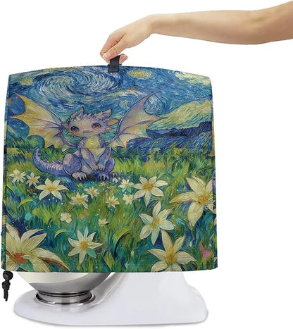 Cartoon Dragon Starry Night Stand Mixer Cover Dust Protector Cover Compatible with 5-8 Quart Kitchen Aid Mixer Kitchen Decor Appliance Covers with 2 Pockets
