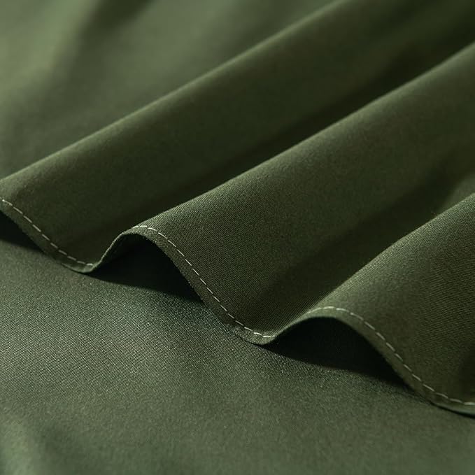 TSUTOMI Green Bed Skirt King Size Ruffled Bed Skirt with Split Corners, King Bed Skirt 18 Inch Drop, King Size Bed Skirt Green for Ruffled Bed Skirt with Split Corners, Bed Skirt King Size