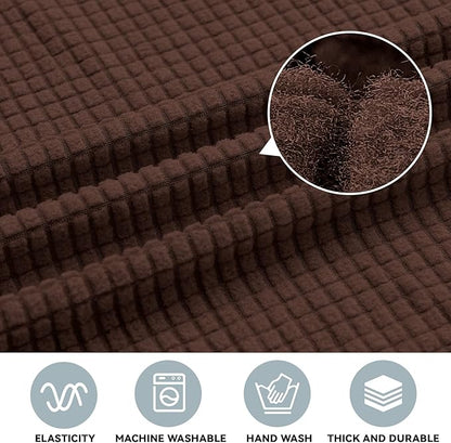 LURKA Stretch Oversized Sofa Slipcovers 1 Piece Couch Covers for 3 Cushion Couch Sofa Furniture Protector Full Sofa Covers with Elastic Bottom for Kids and Pet (X-Large, Chocolate)