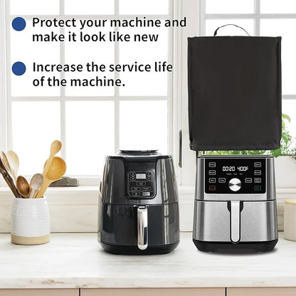 Black Air Fryer Cover for Kitchen Counter,Heavy Duty Heat-Resistant Dust Cover for Ninja AF101 Air Fryer 4 Quart/Instant Vortex Plus 6QT XL Air Fryer Ninja