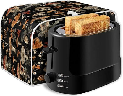 Mushroom Printed 4 Slice Kitchen Machine Covers, Dustproof Toaster Cover Fits Most Standard Toaster, Small Kitchen Appliance, Bread Maker Protector
