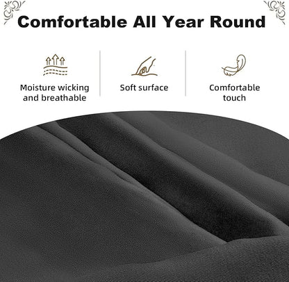 Floor Futon Cover Queen Size 82" L x 62" W Japanese Floor Futon Mattress Slipcover Tatami Mats Cover Washable Black