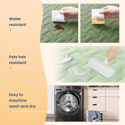 gogobunny 100% Double Sided Waterproof Dog Blanket Soft Pet Bed Cover Reversible Protect Furniture Couch Sofa Car for Puppy Cat Kids (Dark Green/Light Green, 40x50 Inch (Pack of 1))
